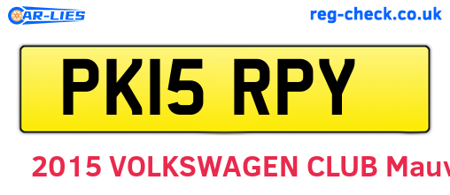 PK15RPY are the vehicle registration plates.