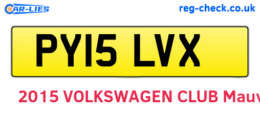 PY15LVX are the vehicle registration plates.