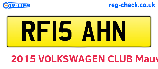 RF15AHN are the vehicle registration plates.