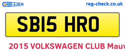 SB15HRO are the vehicle registration plates.