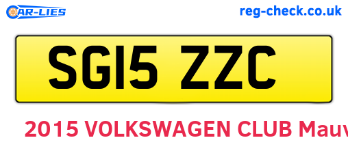SG15ZZC are the vehicle registration plates.