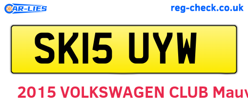SK15UYW are the vehicle registration plates.