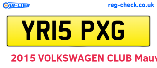 YR15PXG are the vehicle registration plates.