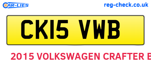 CK15VWB are the vehicle registration plates.