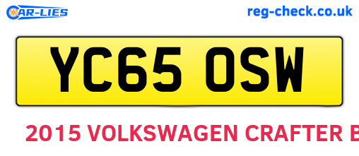 YC65OSW are the vehicle registration plates.