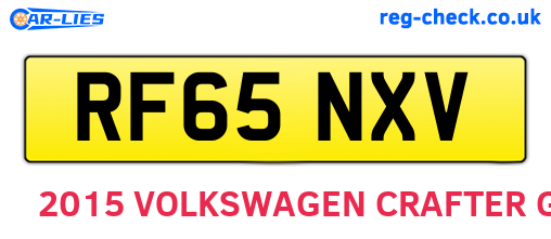 RF65NXV are the vehicle registration plates.