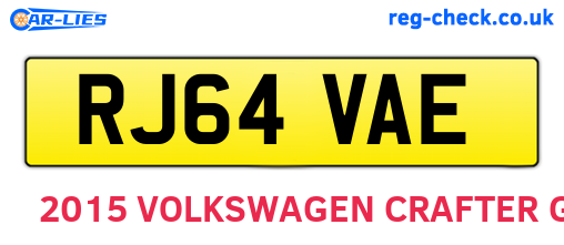 RJ64VAE are the vehicle registration plates.