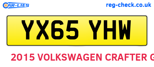 YX65YHW are the vehicle registration plates.