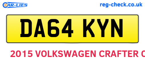 DA64KYN are the vehicle registration plates.