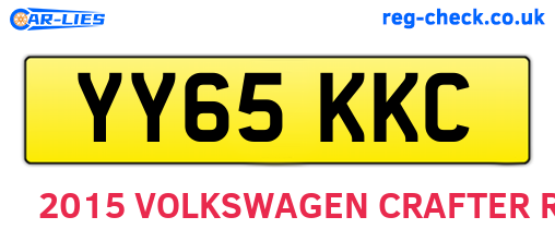 YY65KKC are the vehicle registration plates.