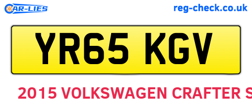 YR65KGV are the vehicle registration plates.
