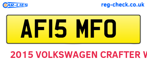 AF15MFO are the vehicle registration plates.