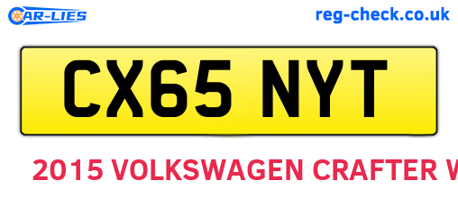 CX65NYT are the vehicle registration plates.
