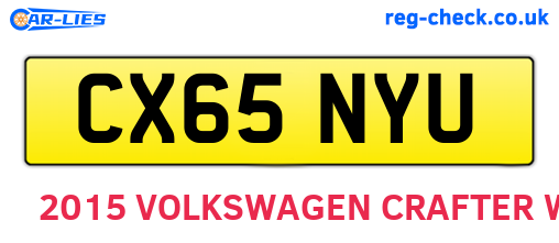 CX65NYU are the vehicle registration plates.