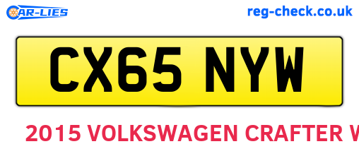 CX65NYW are the vehicle registration plates.