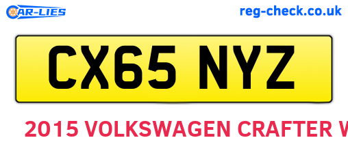 CX65NYZ are the vehicle registration plates.