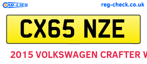 CX65NZE are the vehicle registration plates.