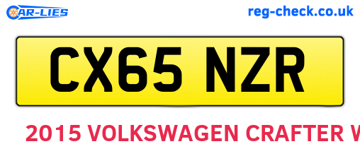 CX65NZR are the vehicle registration plates.