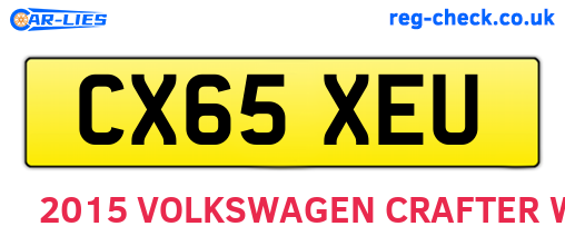 CX65XEU are the vehicle registration plates.