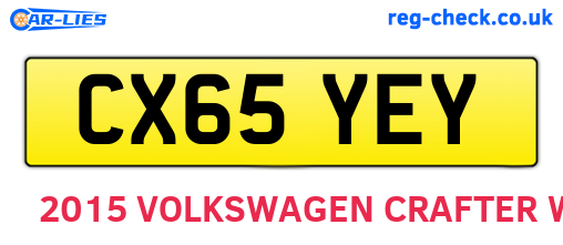 CX65YEY are the vehicle registration plates.