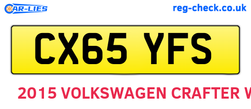 CX65YFS are the vehicle registration plates.