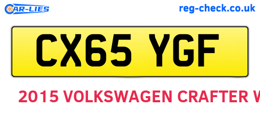 CX65YGF are the vehicle registration plates.
