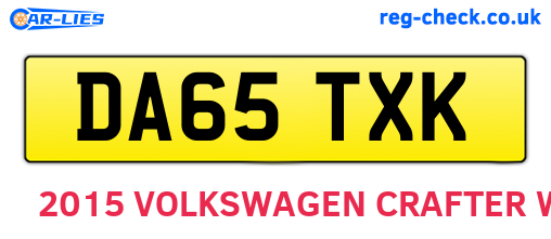 DA65TXK are the vehicle registration plates.
