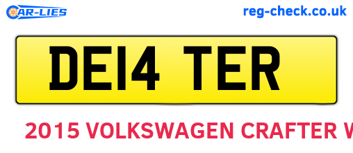 DE14TER are the vehicle registration plates.