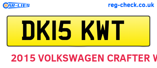DK15KWT are the vehicle registration plates.