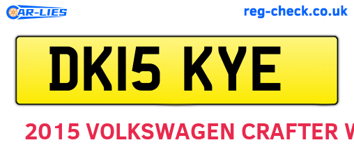 DK15KYE are the vehicle registration plates.