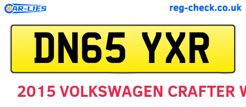 DN65YXR are the vehicle registration plates.