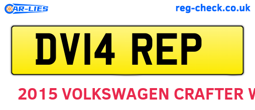 DV14REP are the vehicle registration plates.