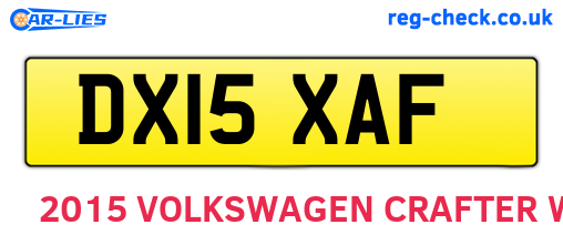 DX15XAF are the vehicle registration plates.