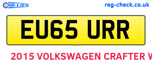 EU65URR are the vehicle registration plates.