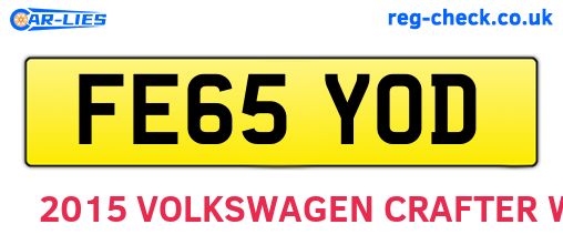 FE65YOD are the vehicle registration plates.