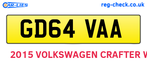 GD64VAA are the vehicle registration plates.
