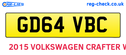 GD64VBC are the vehicle registration plates.