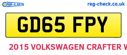 GD65FPY are the vehicle registration plates.