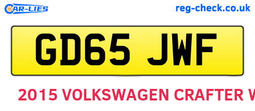 GD65JWF are the vehicle registration plates.