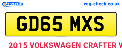 GD65MXS are the vehicle registration plates.