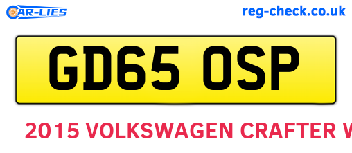 GD65OSP are the vehicle registration plates.