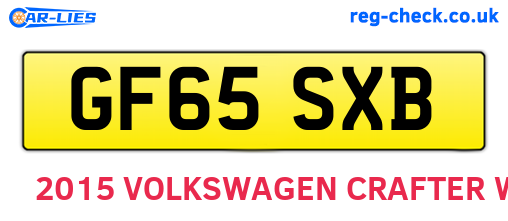 GF65SXB are the vehicle registration plates.