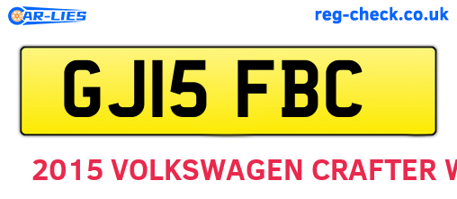 GJ15FBC are the vehicle registration plates.