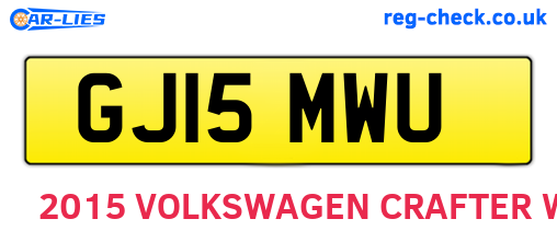 GJ15MWU are the vehicle registration plates.