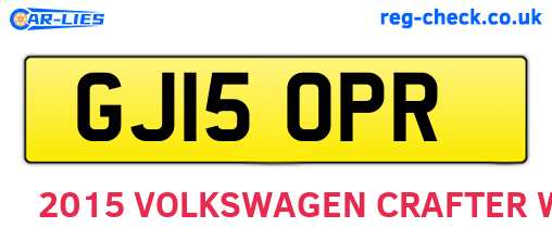 GJ15OPR are the vehicle registration plates.