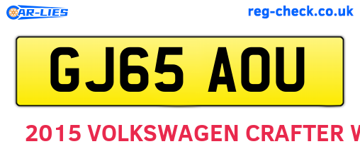 GJ65AOU are the vehicle registration plates.