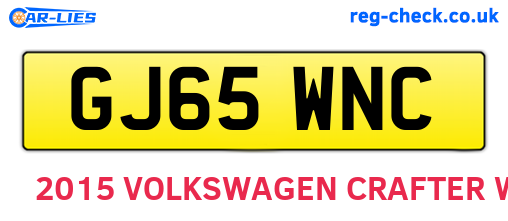 GJ65WNC are the vehicle registration plates.