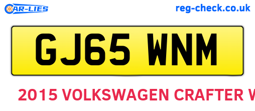 GJ65WNM are the vehicle registration plates.
