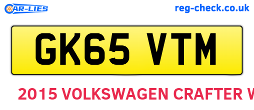 GK65VTM are the vehicle registration plates.