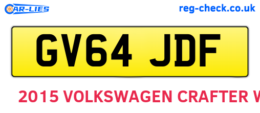 GV64JDF are the vehicle registration plates.
